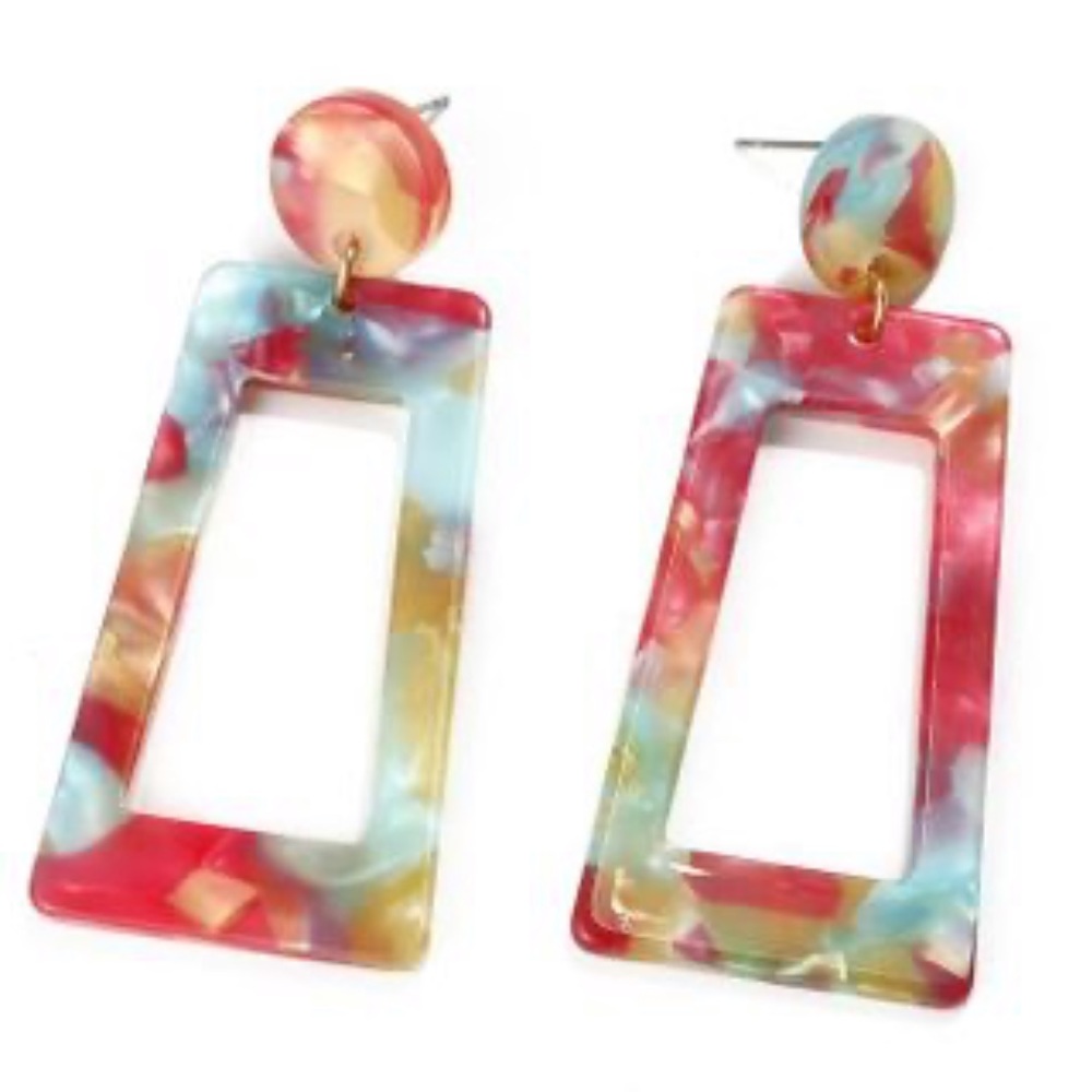 Multicolor Acrylic Earrings